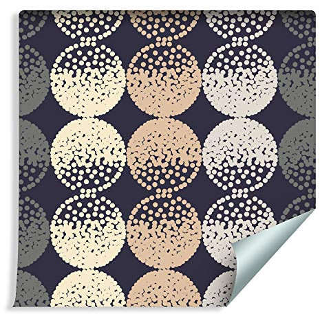 Muralo Fototapete Punkte Tupfen 1000 x 53 cm Vliestapete Wand Tapete Braun Beige 3D Optik Wohnzimmer Schlafzimmer Moderne Wandbilder XXL Easyinstall Wand Dekoration