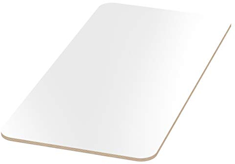AUPROTEC 18mm Plateau de Table blanc 400 mm x 200 mm Contreplaqué revêtu en mélamine 40cm-200cm au choix Radius angulaire 100mm Panneau de Contreplaqué en Bouleau : rectangulaire 40x20 cm