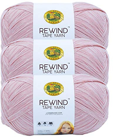 Lion Brand Rewind Garn zum Stricken und Häkeln, Bastelband, 3er-Pack, Mahagoni Rose
