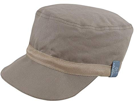 PICKAPOOH Schirmmütze Mika mit UV-Schutz für Kinder und Erwachsene Bio-Baumwolle, Taupe, Gr. 54