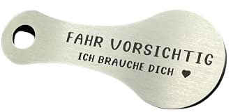 WIENS3D Schlüsselanhänger Fahr Vorsichtig Ich brauche Dich Einkaufswagenlöser Einkaufswagenchip Glücksbringer Auto Schutzengel - Fahr Vorsichtig
