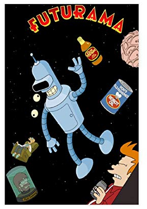 Anime Futurama 14 Leinwand-Poster, Wandkunst, Deko, Bild, Gemälde für Wohnzimmer, Schlafzimmer, Dekoration, 30 x 45 cm, ohne Rahmen