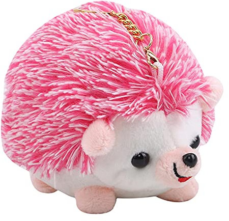 LoveAloe Hérisson Peluche Animal en Peluche Porte-Clés Décor De Voiture Enfants Cadeau Suspendu Pendentif Mignon Clé Accessoires,Rose