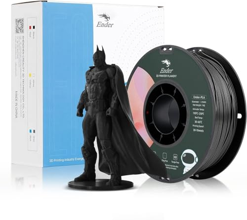 Creality 3D-Drucker-Filament, schwarz, PLA-Filament, 1,75 mm, 1 kg, 1 kg, 3D-Drucker-Zubehör, 1 kg, Spule für alle FDM-3D-Drucker