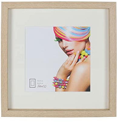 IDEAL TREND 3D Objektrahmen Holz Bilderrahmen quadratisch Wanddeko Collage Poster Fot Rahmen: Farbe: Natur | Format: 50x50