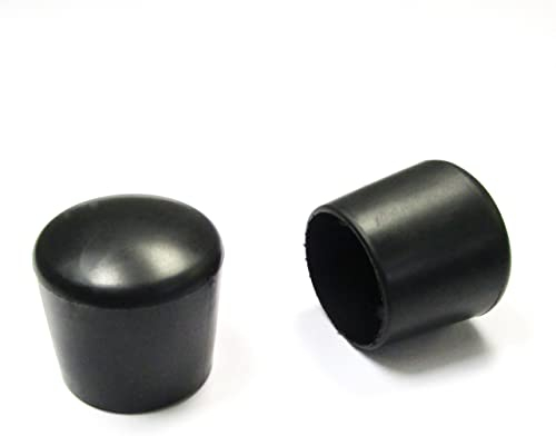 Ajile Runde Fusskappen aus Gummi SCHWARZ für Schutz und eine Gute Endbearbeitung des Rohres mit 25 mm AUSSENDRUCHMESSER - 16 Stck. - EVX125x16