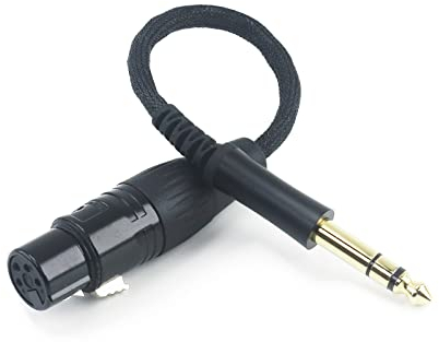 1/4 TRS 6,35 mm macho a 4 pines XLR hembra balanceado auriculares cable adaptador de audio 6N OCC cobre monocristal plateado cables