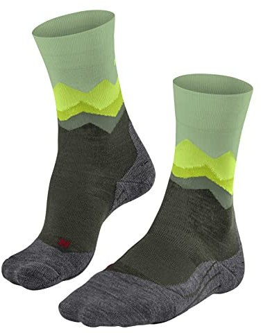 FALKE Damen Wandersocken TK2 Explore W So Wolle Funktionsmaterial antiblasen dick 1 Paar, Grün Herb 7754 Crest-O, 41-42