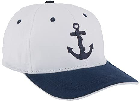 Sea-Club Cap - Anker Mütze Baumwolle weiß/Marine