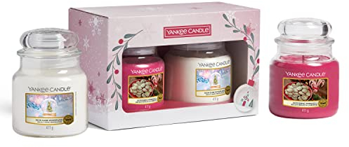 Yankee Candle Geschenkset | 2 mittelgroße Duftkerzen im Glas | Snow Globe Wonderland Kollektion