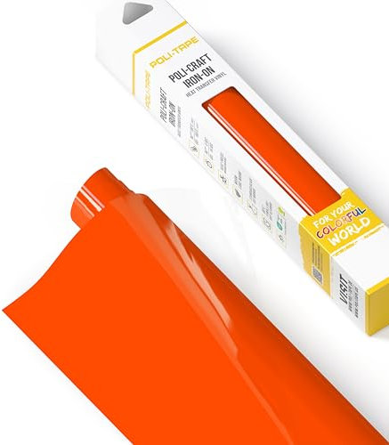 POLI-FLEX® TURBO® - Transferfolie für Textilien - Flexfolie zum Aufbügeln, Plotterfolie für DIY Shirts, Neon Orange matt, 30,5 cm x 122 cm