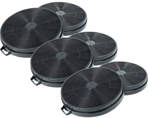 vhbw 6x Aktivkohlefilter kompatibel mit Constructa CD 66151 | CD 66121, CD 66150, CD66150, CD66151, CD66121 Dunstabzugshaube - 20,2 cm