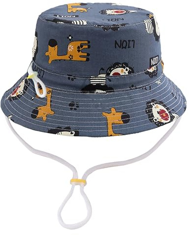 Malaxlx Unisex Kleinkind Sonnenhut Löwe Grau Fischerhut Kinder Sommerhut für 2-4 Jahre Mädchen Jungen