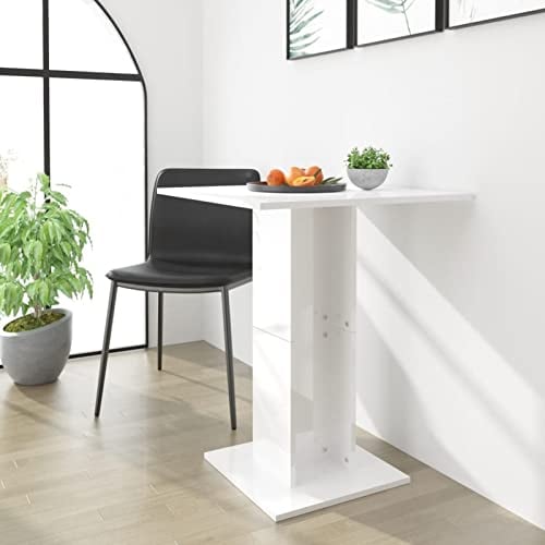 XIAOGUANG Bistrotisch, Stehtisch, Balkontisch, Partytisch, Biertisch, Beistelltisch, Bierkasten Tisch, Hochglanz-Weiß 60×60×75 cm Spanplatte