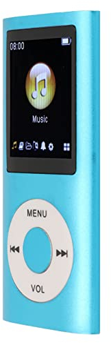 MP3 Player, 1.8 Inch LCD Screen Portable Music Player, HiFi Lossless Sound 200mAh Battery, Support 64GB Memory, Multifunctional Slim MP3 for Students Kids (Blue)