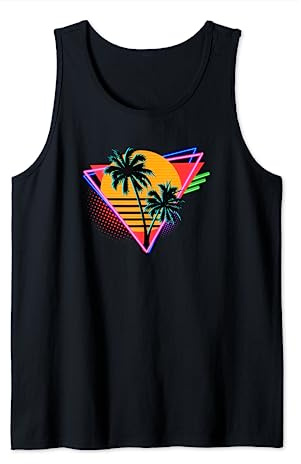 Synthwave Outrun, ästhetische Retro-Silhouette aus den 80ern Tank Top