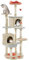Yaheetech Cat Tree, 165cm Cat Tower for Indoor Cats, Cat Climbing Frame with Cat Paw Perches, Cozy Condos, Heart-Shaped Platform, Spring Ball & Hanging Ball, Scratching Posts
