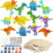 Shinybox Dinosaurier Holz Bastelset, 12 Stück Dinosaurier Bastelset Kit, DIY Holz Bastelset Dinosaurier für Kinder, Holz Basteln Kinder zum Bemalen und Basteln für DIY Kinder Malen Dekoration