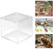Mini Terrarium Transportbox,Futterbox Reptilien,Reptile Fütterungsbox Acrylic,10×10×9cm,Mit 2-mm-Lüftungslöchern Fördert,mit Sicherer Verschlussabdeckung,für Geckos,Grillen,Eidechsen-Spinnenfrosch