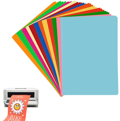 Druckerpapier für Etiketten, Aufkleberpapier Selbstklebende, Aufkleber Etiketten Papier, 48 Blatt Neon-Etiketten Aus Papier, Etiketten Farbig, A4, 210 X 297mm(Zufällige Farbe)