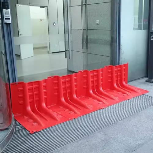 Flood Protection Barrier, Panneau De Protection Contre Les Inondations En Forme De L Mur De Protection Contre Les Inondations Dérivation Portable Des Débordements D'eau De Crue ( Color : Red , Size :