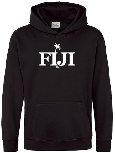 Purple Print House Kids Fiji Hoodie Boys Girls Palm Tree Hooded Sweatshirt For Rugby Supporters