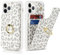 Cavor iPhone 11 Pro Case With Card Holder, Flip Folio Leather Wallet Case, Magnetic Ring Kickstand Shockproof Cover - White Leopard