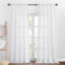 PONY DANCE Leinenoptik Vorhang Weiß Halbtransparent 2 Stücke H 260 x B 140 cm Gardinen Wohnzimmer Modern Balkontür Gardinen Leinenoptik Vorhänge mit Stangedurchzug