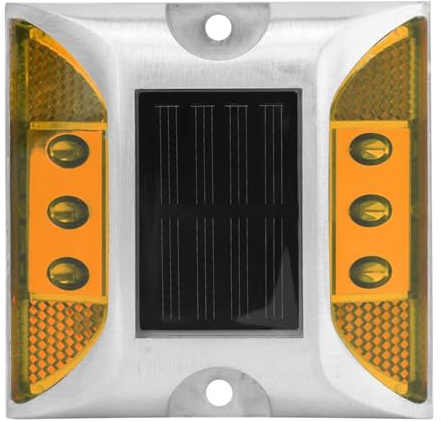 KIMISS LED-Solarenergie, Bodenleuchten, Signalleuchten für Solar, Straße, Autobahn, wasserdichte Spitze für den Außenbereich (Gelb)