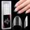EBANKU 288PCS Short Almond French Edge Nail Tips, Half Cover Short Oval Clear Matte Acrylic Nail Tips Pre-buff False Nails for Nails Extension Home DIY Nail Salon 12 Sizes