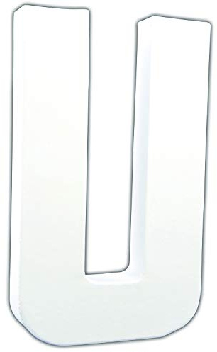 Décopatch AC720Cpack 3x Buchstabe U aus Pappmaché 3x13x20,5cm Weiß