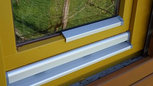 Flügelabdeckprofil Fenster Wetterschutzschiene Aluminium Wetterschenkel S (Silber, 100 cm)