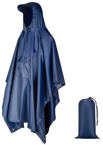 ZONGHUN Rain Poncho Adult Waterproof Raincoat Reusable Emergency Poncho for Men Women with Hood for Hiking, Camping, Outdoor Activities