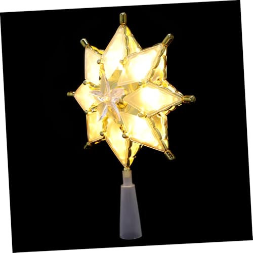 OKUMEYR Lights Glowing Christmas Tree Star Plastic Stitch Christmas Tree Topper Lighted