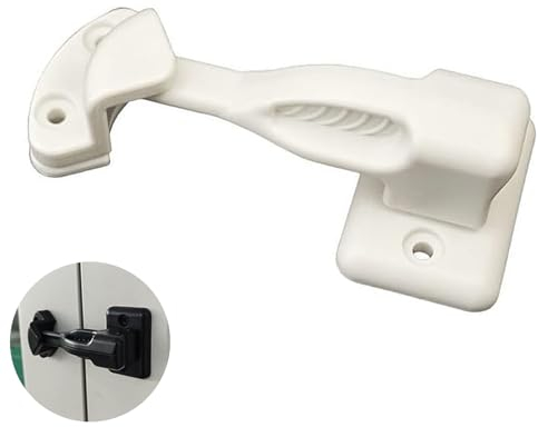 beejune 2 x Caravan Door Holder, Door Lock Caravan, Caravan, Window Closure, Caravan Lock Door, Rotating Latch, Door Holder, Door Stop, for Caravan, Boat or Furniture (White)