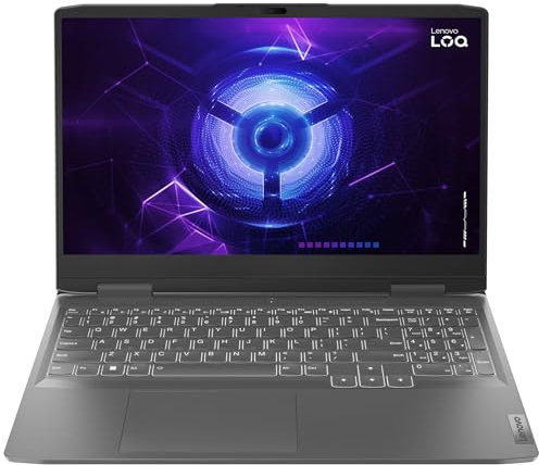 Lenovo LOQ 15IRH8 Gaming Laptop 39,6 cm (15,6), FullHD (Intel Core i5-12450H, 16 GB RAM, SSD da 512 GB, RTX3050-6 GB GDDR6, Win 11 Home - English, WiFi 6) 82XV00VAUK Tastiera QWERTY