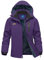 donhobo Damen Winter Outdoorjacke Fleece Gefütterte Softshelljacke Wasserdichte Winddichte Camping Wandern Ski Funktionsjacke Fahhradjacke mit Kapuze, Lila, M