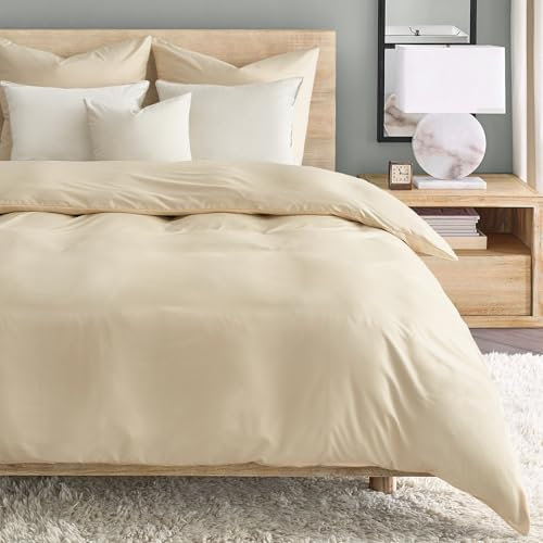 WohlNest Bettwäsche 155x220 Beige,Bettwäsche-Sets Mikrofaser 1 Bettbezug 155x220 + 1 Kissenbezuge 80x80 cm,Bettwäsche Übergröße 155x220 Weich mit Reißverschluss
