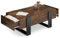 IDMarket - Table Basse Rectangle Phoenix avec tiroirs 100 cm Bois Effet Vieilli et Noir
