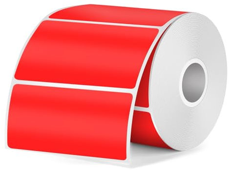 FINDAT Rot Thermo-Etiketten 50 x 25 mm Rechteckig Kompatibel mit M110 M220 T50M Etikettendrucker Wasserdichtes Vinyl Bedruckbar Thermoaufkleber für Barcode Büro 350 Stück