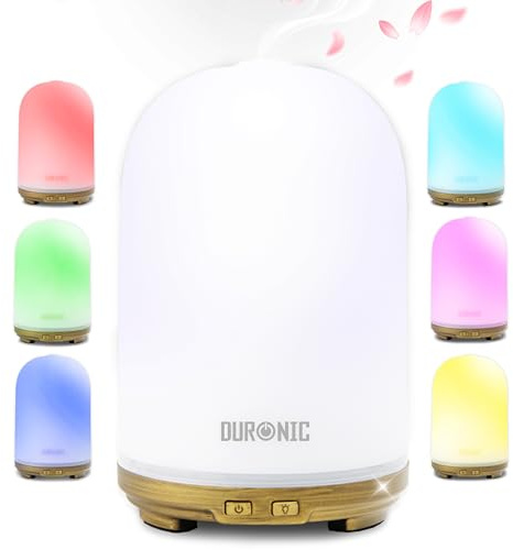 Duronic AD11 Aroma Diffuser, Luftbefeuchter mit 100ml Tank, mit 7 Farben | Diffusor für ätherische Öle, Duftlampe mit stimmungsvollem LED Licht, automatische Abschaltung, Aromatherapie, weiß gold