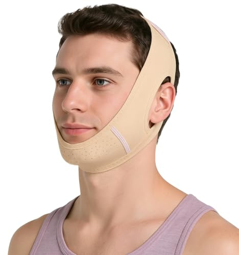 XBFOCNH gebrauchsfertiger V-förmiger Kinnliftgürtel,V Line Lifting Maske,Wiederverwendbare Gesichtslifting-Verband,Jederzeit einsetzbar