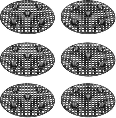 ORFCP 6 Stück Topfpflanzenständer Blumentopf Untersetzer Drainage Mesh, Pflanzenständer, Drainagegitter, Kunststoff Blumentopfe Mesh Pads Gittermatte Rund für Lnnen-Balkon Outdoor Garten, 30cm