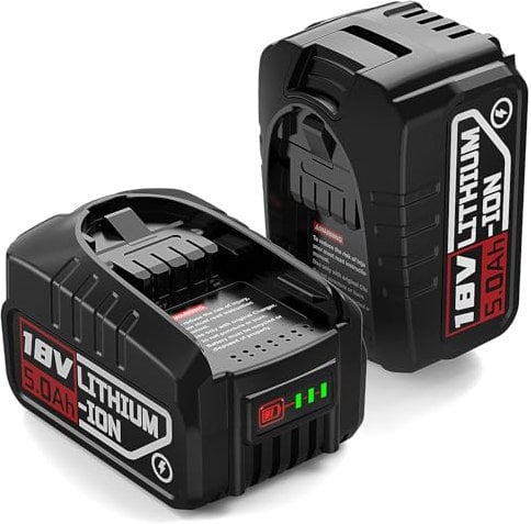 2 pezzi di ricambio da 18 V per attrezzi Bosch casa e giardino, batteria da 18 V 5,0 Ah per batteria Gloria Bosch, compatibile con Bosch 18 V PBA PSB PSR