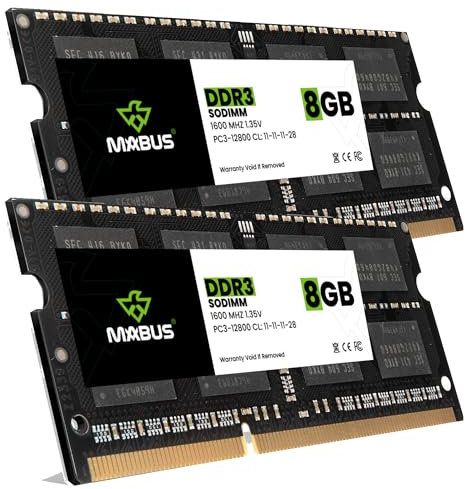 MABUS - Kit Memoria RAM DDR3 16GB (2X 8GB) 1600MHz SODIMM para Portátil (PC3-12800)