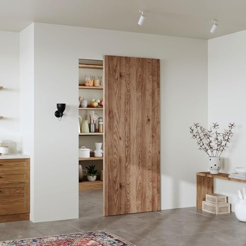 34 Concealed Sliding Barn Door Hardware Kit with Soft Close Mechanism for 26in Passage Opening, Hidden Sliding Door Hardware, Wall Mount for Interior Wooden Door (NO Door)