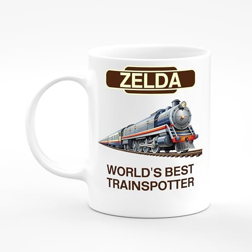 Amelia Gould Apparel Zelda World's Best Trainspotter Mug Gift 11oz Ceramic Coffee Tea Cup