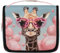 Mexpekil Trousse de toilette de voyage à suspendre pour femme - Motif girafe et ballon - Grande trousse de toilette portable pour maquillage - Pour filles et garçons