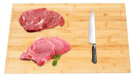 Cache-plaque de cuisson en bois - Grande planche en bois robuste - Planche à découper en bois - Pour découper comme planche de service et couvercle de cuisinière