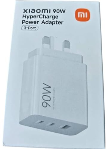 Xiaomi 90W HyperCharge Power Adapter 3 Port White Color UK Version Charging Adapter